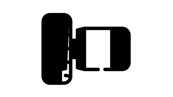 轮子上的电动机黑色图标动画 — 图库视频影像