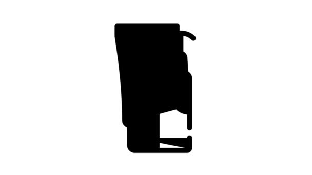 Epsom bad zout zwart pictogram animatie — Stockvideo