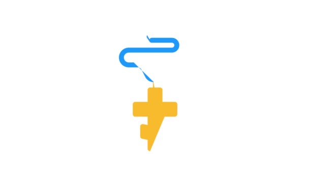 Pectoral krzyż kolor ikona animacja — Wideo stockowe