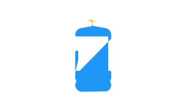 Lâmpada com ardente vela cor ícone animação — Vídeo de Stock