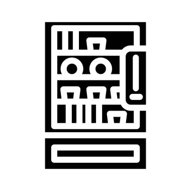 yiyecek ve içecek içeren otomat kantin sembolü vektör illüstrasyonunda