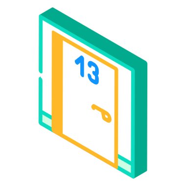 sayılar izometrik ikon vektör illüstrasyonundan korkar