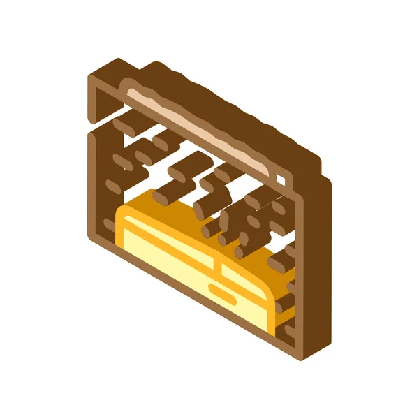 Lebendig begrabene Angst isometrisches Symbol Vektor Illustration — Stockvektor