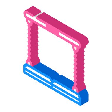 genişletici jimnastik egzersiz aracı izometrik ikon vektör çizimi