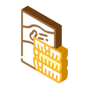 Seyahat izometrik ikon vektör illüstrasyonu için fıstık ezmesi içeren paketler