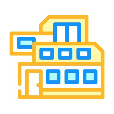 modern ev binası renk ikonu vektör illüstrasyonu