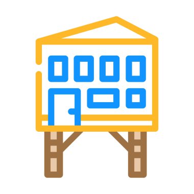 stilt evi renk ikonu vektör illüstrasyonu