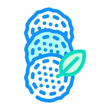 yeniden kullanılabilir makyaj kaldırıcı pedleri renk ikonu vektör illüstrasyonu