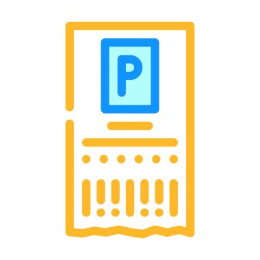 bilet park rengi ikonu vektör illüstrasyonu