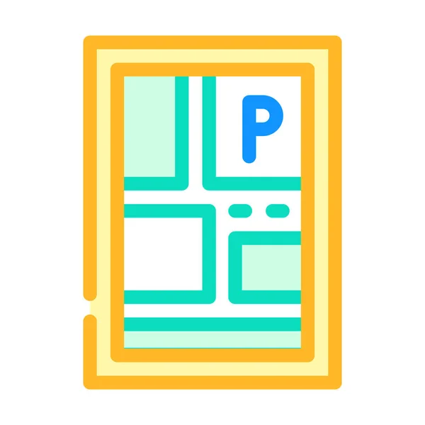 Parkeringsplats på kartan färg ikon vektor illustration — Stock vektor