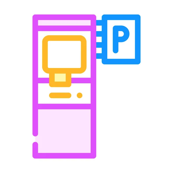 Elektronisk maskin för att köpa biljett parkering färg ikon vektor illustration — Stock vektor