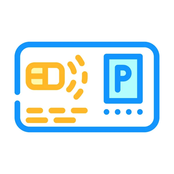 Pass kort parkering färg ikon vektor illustration — Stock vektor