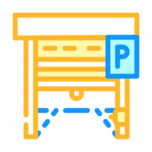 Automatiskt parkering grindar färg ikon vektor illustration — Stock vektor