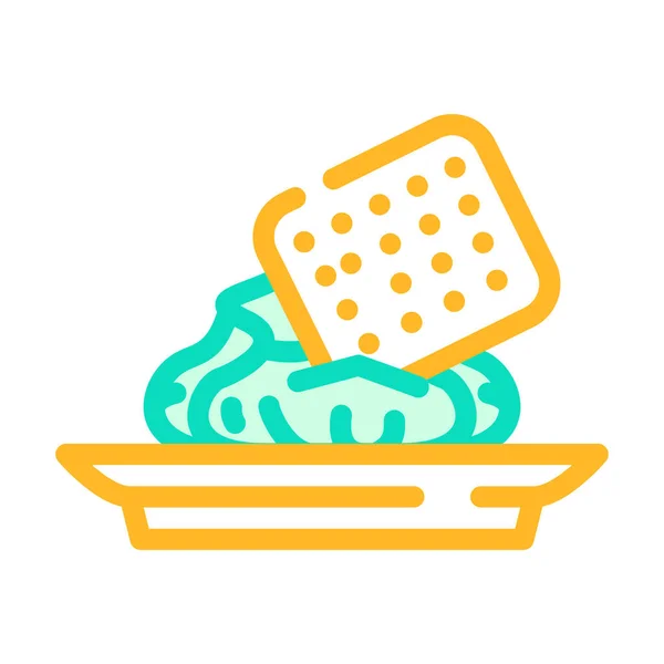 Snack con ilustración de vector icono de color wasabi — Archivo Imágenes Vectoriales