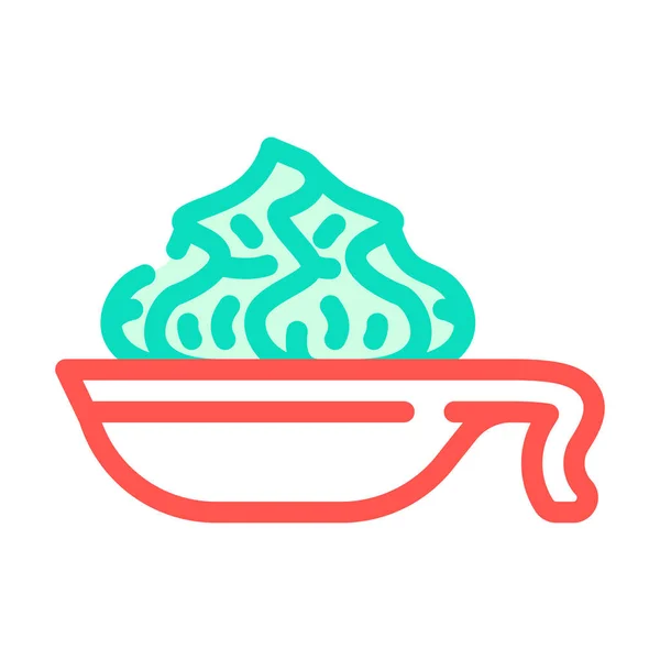 Épice wasabi sur plaque couleur icône vectoriel illustration — Image vectorielle