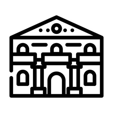 Antik ev çizgisi ikon vektör çizimi
