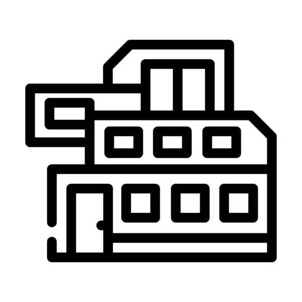 Moderní dům stavební linka ikona vektor ilustrace — Stockový vektor