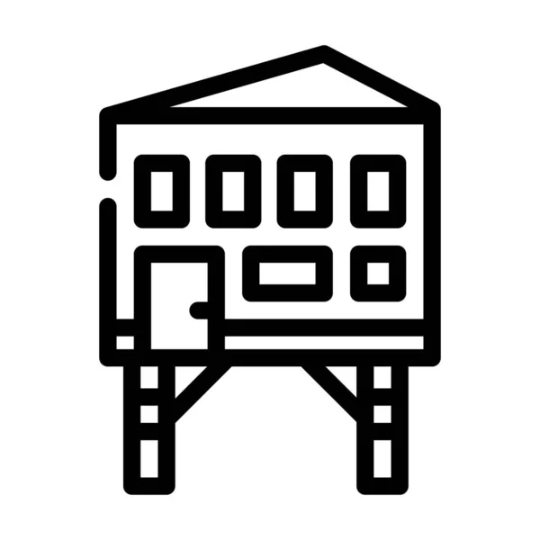 Trampoli casa linea icona vettoriale illustrazione — Vettoriale Stock