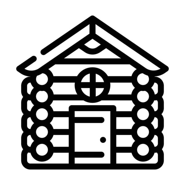 Векторная иллюстрация иконок деревянного домика — стоковый вектор