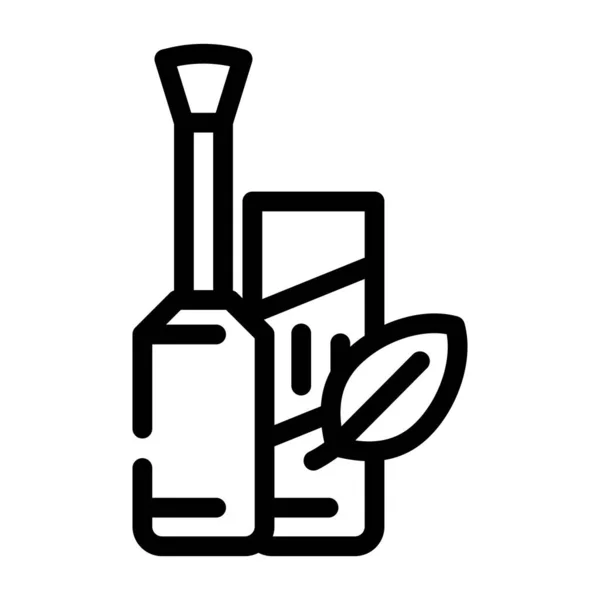 Rímel cosmética orgánica línea icono vector ilustración — Vector de stock