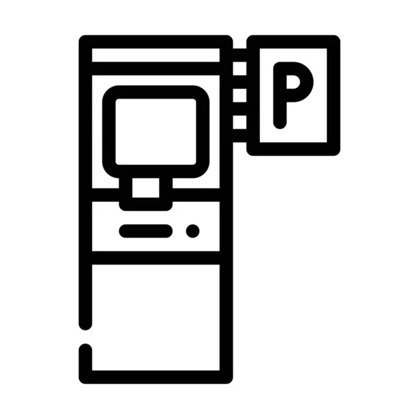 Máquina electrónica para comprar ticket de línea de aparcamiento icono ilustración vectorial — Vector de stock