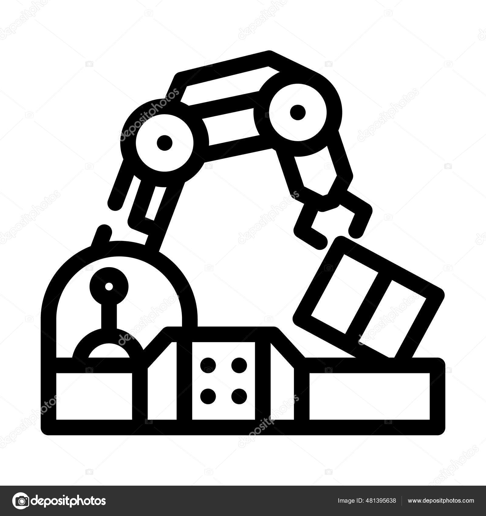 Roboterarmforderer Produktionslinie Icon Vector Illustration Vektorgrafik Lizenzfreie Grafiken C 2037519 Gmail Com 481395638 Depositphotos