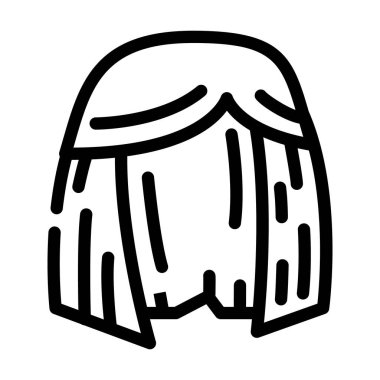 peruk ya da saç stili çizim çizimi vektör illüstrasyonu