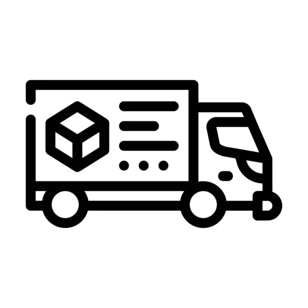 Gambar vektor ikon baris produksi truk pengiriman - Stok Vektor