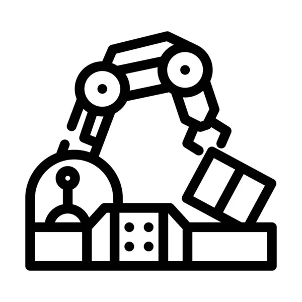 Robotic arm conveyor production line icon vector illustration — Stock Vector