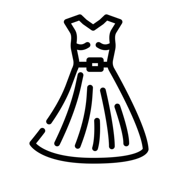 Φόρεμα στυλίστρια γραμμή εικονίδιο διάνυσμα εικονογράφηση — Διανυσματικό Αρχείο