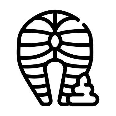 Wasabi çizgisi ikon çizgisi illüstrasyonlu balık yemeği