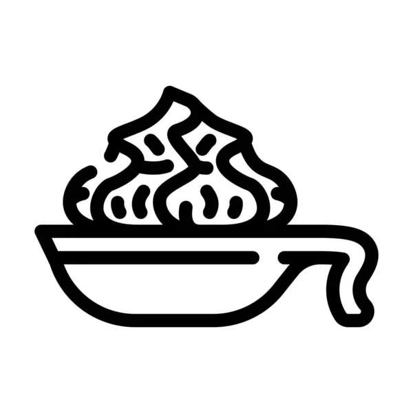 Spice wasabi pada gambar vektor ikon baris pelat - Stok Vektor