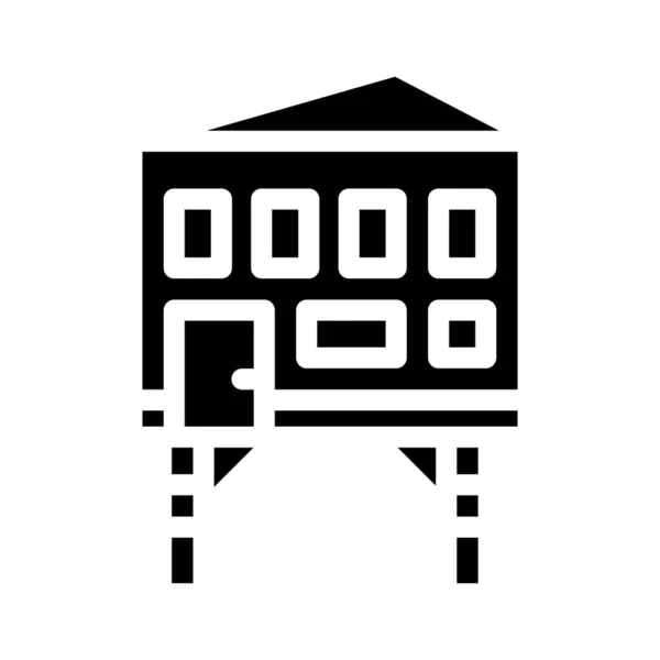 Nástěnný dům glyf ikona vektorové ilustrace — Stockový vektor