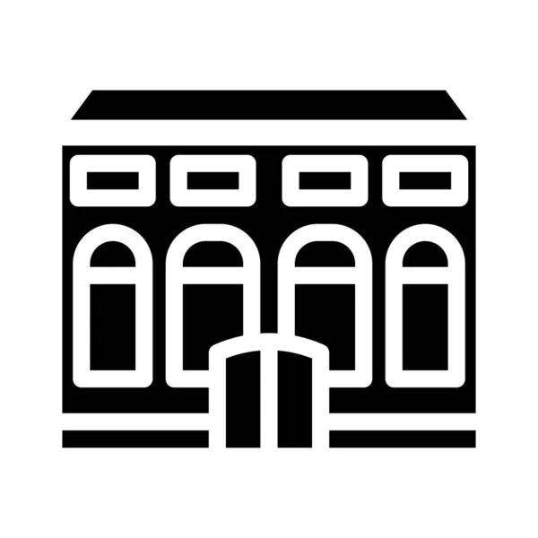 Residentie huis glyph pictogram vector illustratie — Stockvector