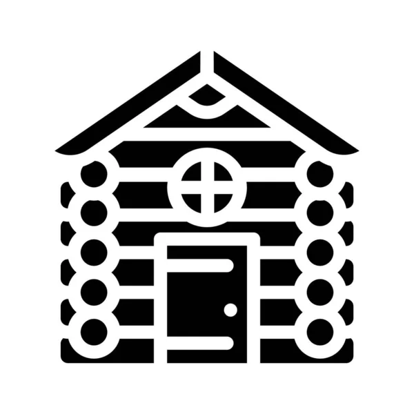 Иллюстрация вектора иконок деревянного домика — стоковый вектор