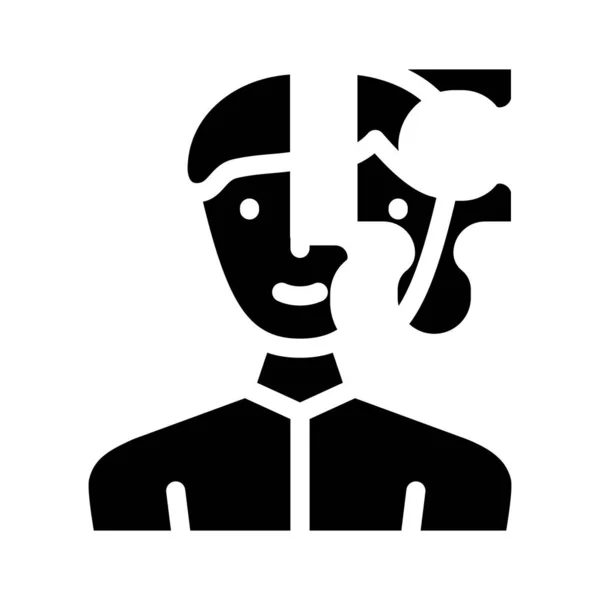 Klient pussel kyc glyph ikon vektor illustration — Stock vektor