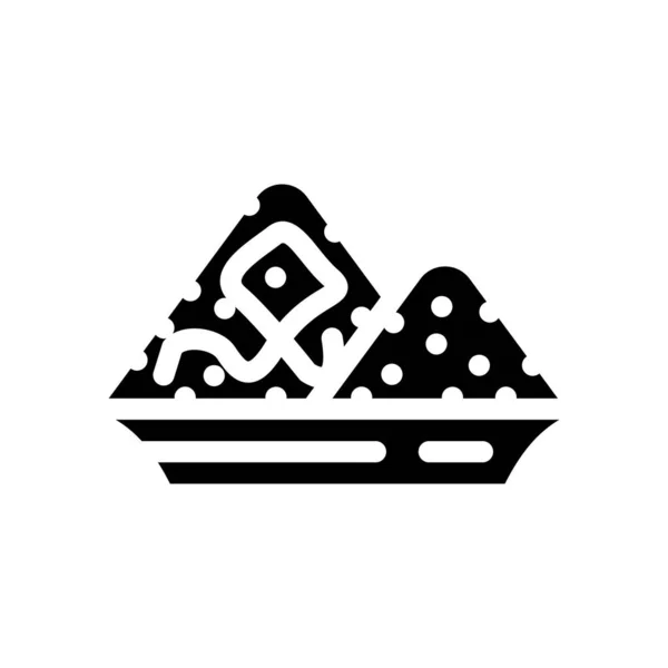 Salzhaufen in Plattenglyphen-Symbol-Vektor-Illustration — Stockvektor