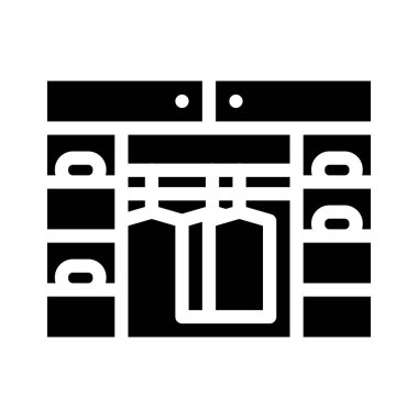 dolap stilisti glyph vektör illüstrasyonu