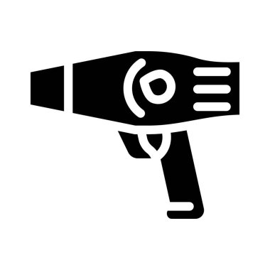 saç kurutma cihazı glifleri vektör illüstrasyonu