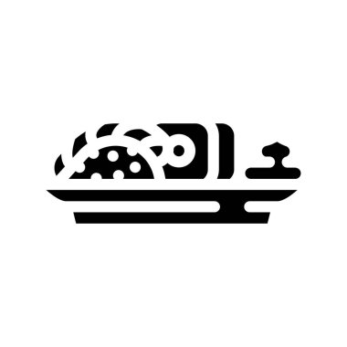 Wasabi kabartma ikon resimli Japon mutfağı yemeği