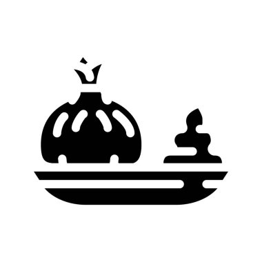 Wasabi sembollü ravioli yemeği vektör illüstrasyonu