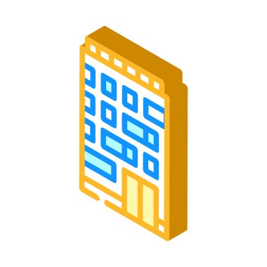 daire evi izometrik ikon vektör illüstrasyonu