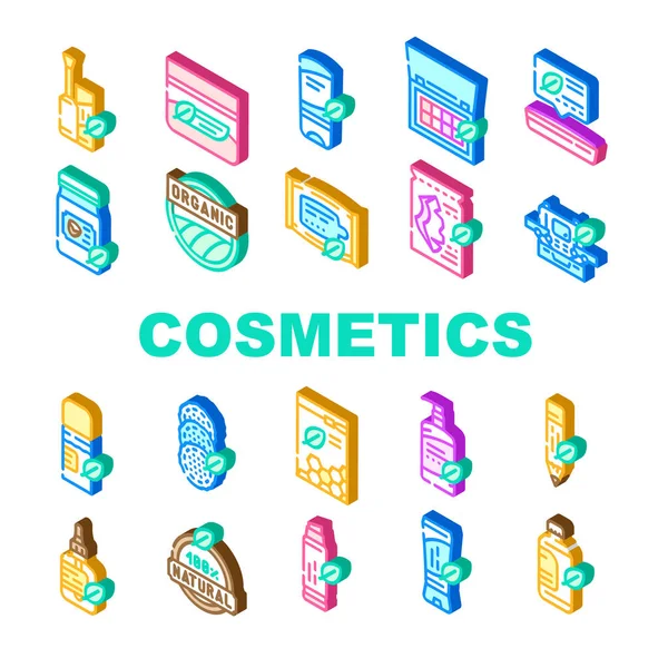 Ensemble d'icônes de collection de cosmétiques biologiques vectoriel — Image vectorielle