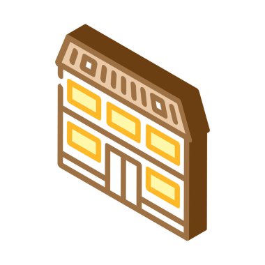 ev izometrik ikon vektör illüstrasyonu