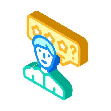 istemci izometrik ikon vektör illüstrasyonundan soğuk tekrar