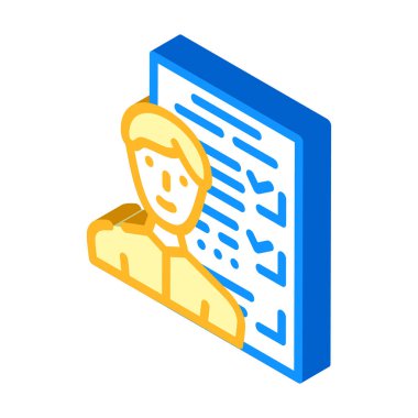 Müşteri anketi Kyc izometrik ikon vektör çizimi