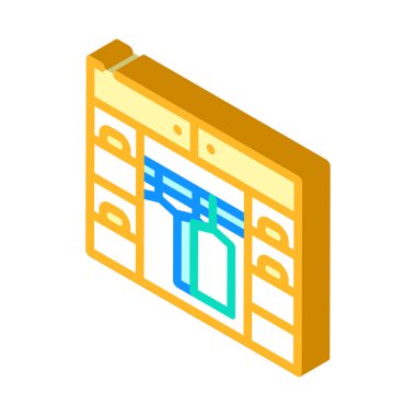 dolap stilisti izometrik ikon vektör çizimi