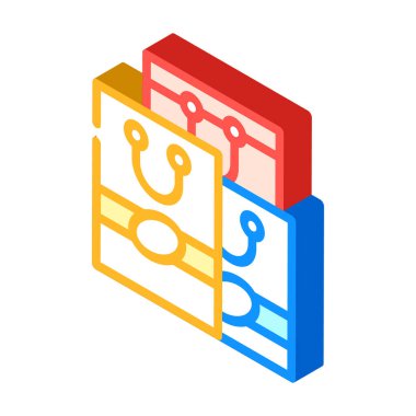 el çantaları stilisti izometrik ikon vektör çizimi