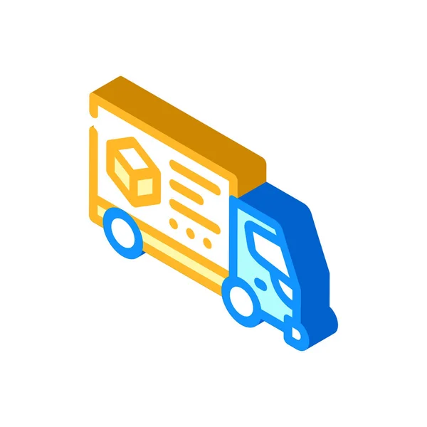 Delivery truck production isometric icon vector illustration — Stock Vector