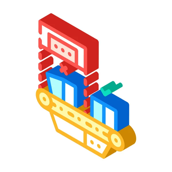 Fehlerprüfung Produktion isometrisches Symbol Vektor Illustration — Stockvektor